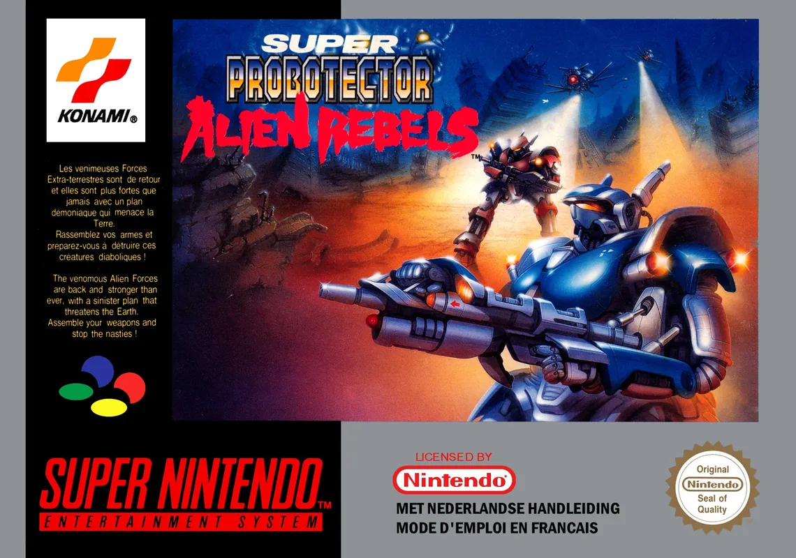 Europe box art for Super Probotector: Alien Rebels