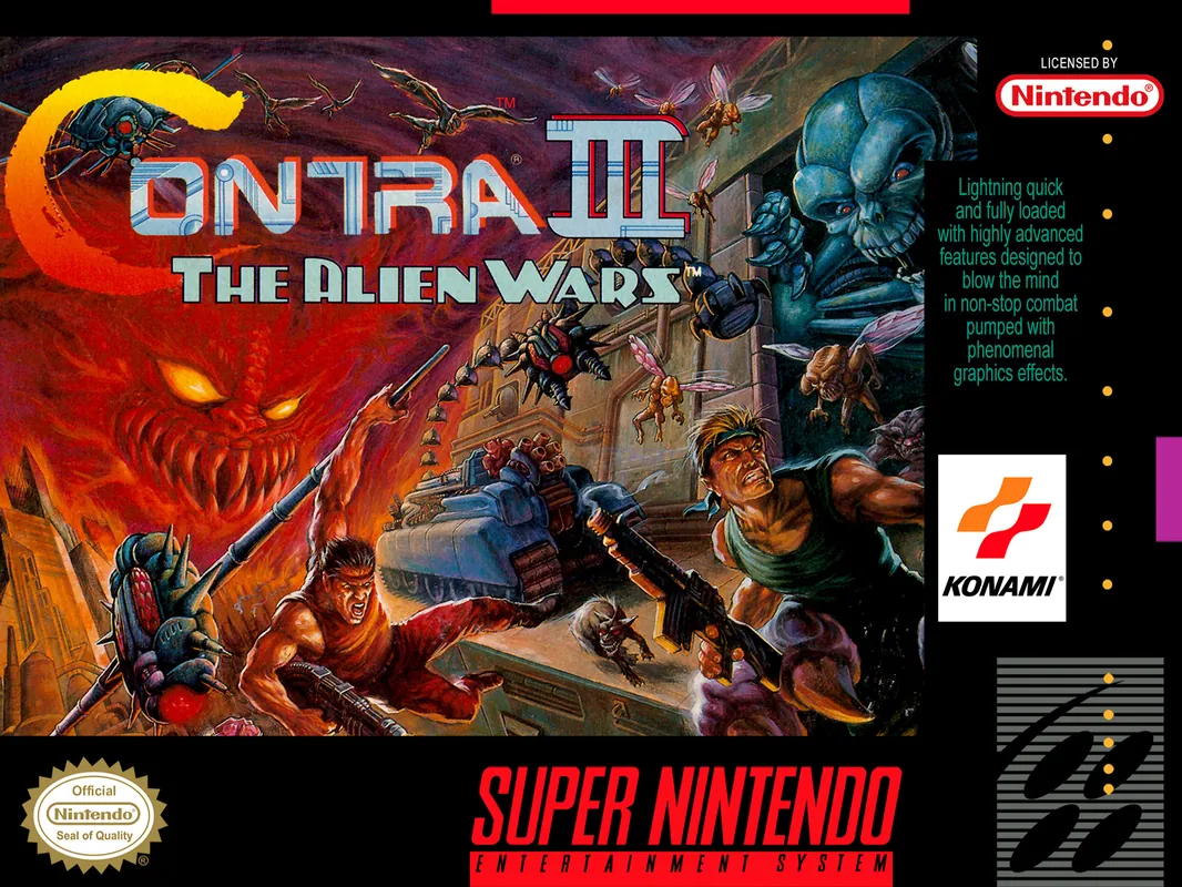 North America box art for Contra III: The Alien Wars