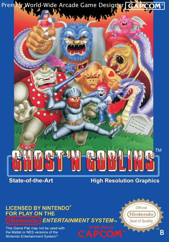 Europe box art for Ghosts 'n Goblins