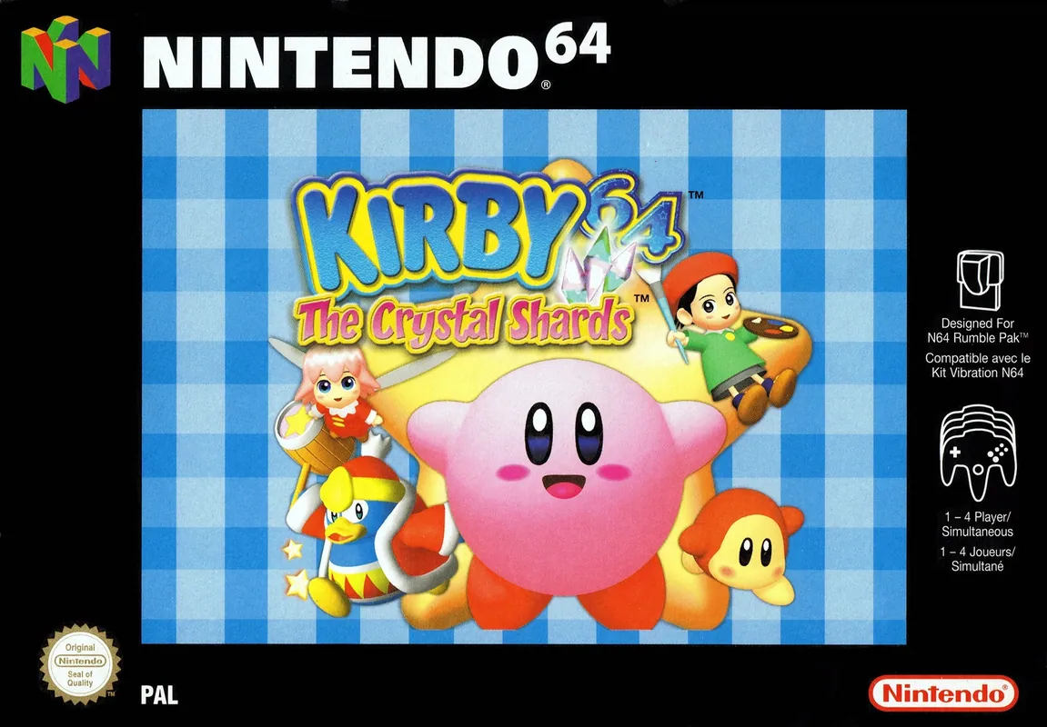 Europe box art for Kirby 64: The Crystal Shards