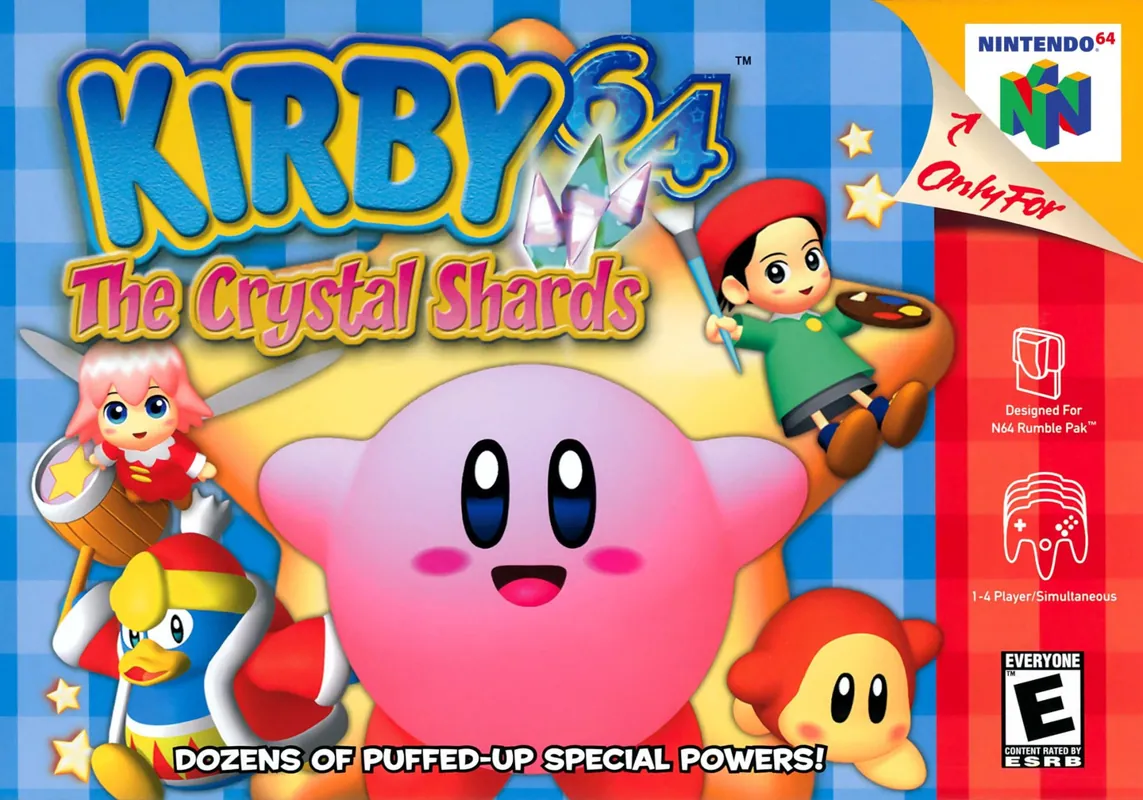 North America box art for Kirby 64: The Crystal Shards