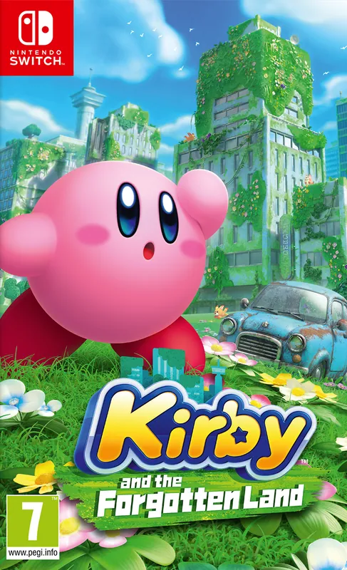 Europe box art for Kirby and the Forgotten Land