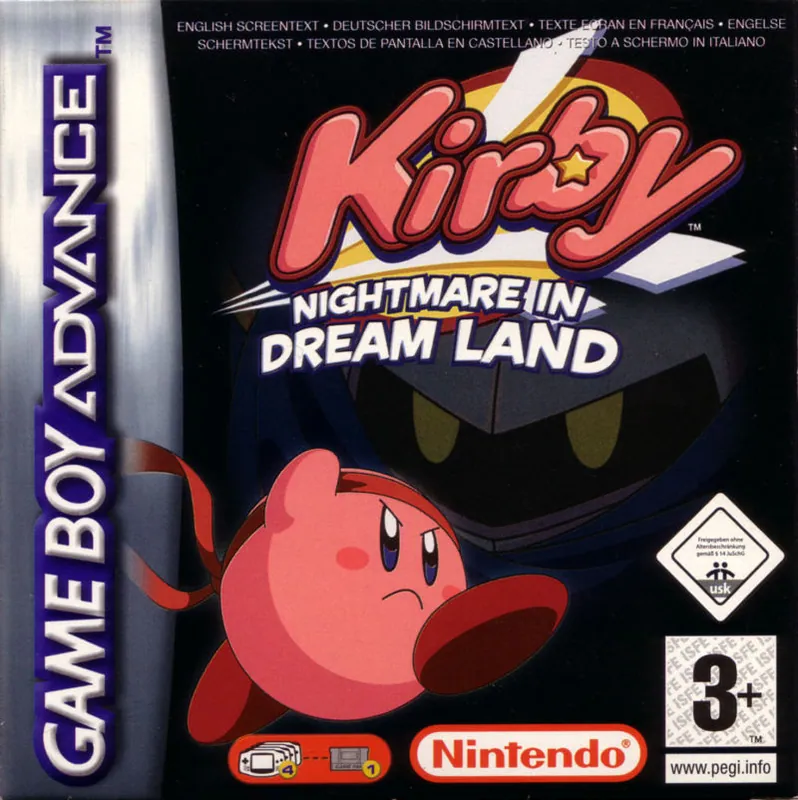 Europe box art for Kirby: Nightmare in Dream Land