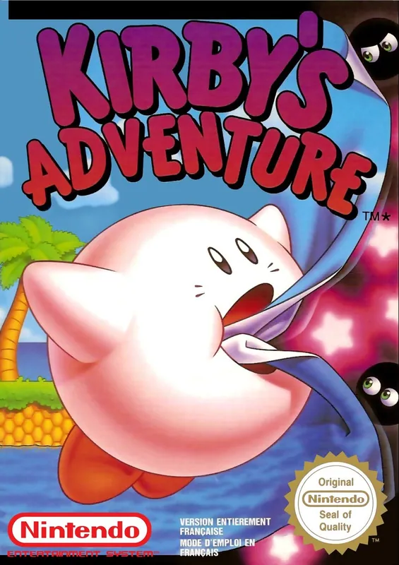 Europe box art for Kirby's Adventure
