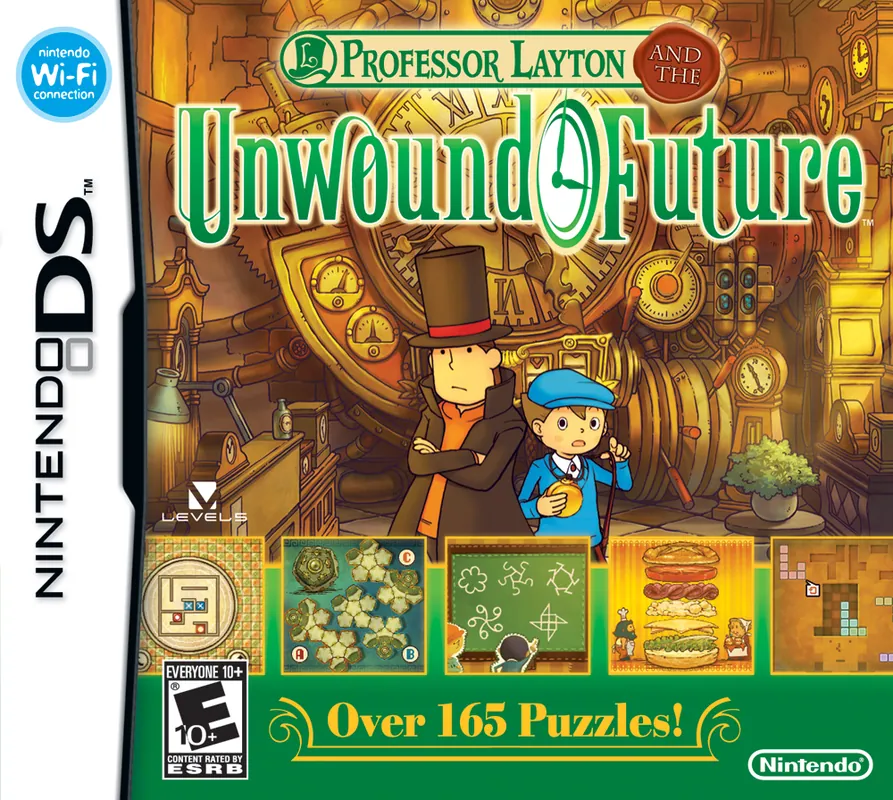 North America box art for Professor Layton and the Unwound Future