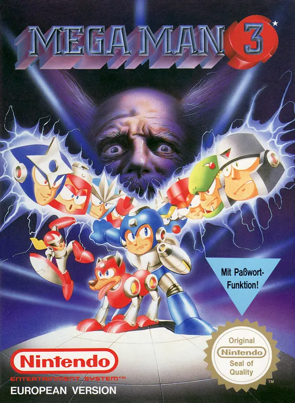 Europe box art for Mega Man 3