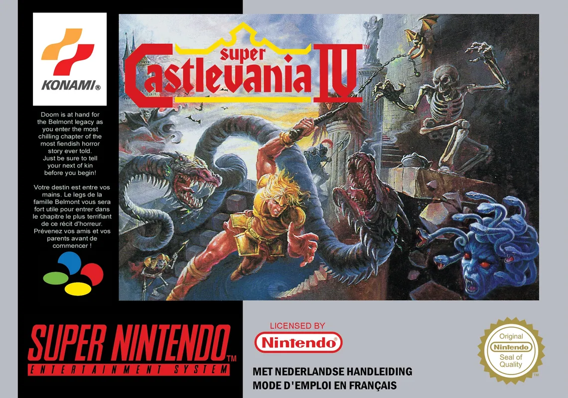 Europe box art for Super Castlevania IV