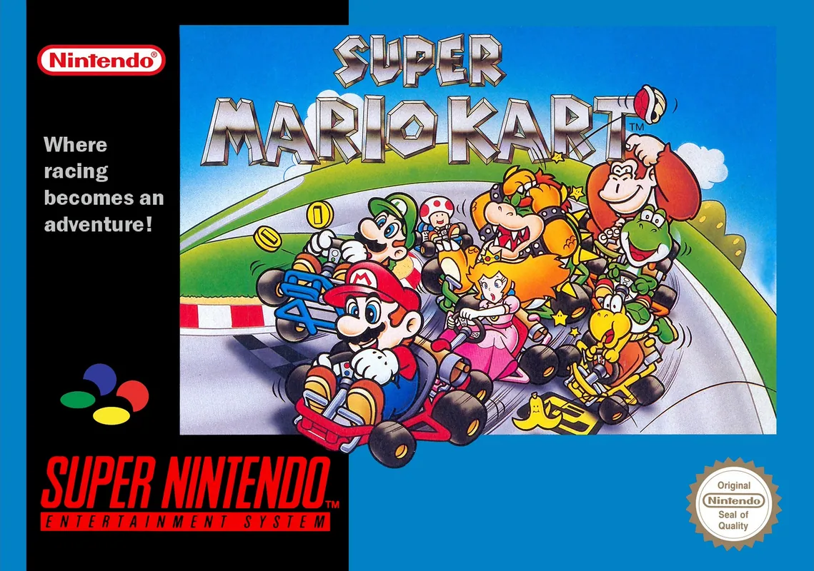 Europe box art for Super Mario Kart