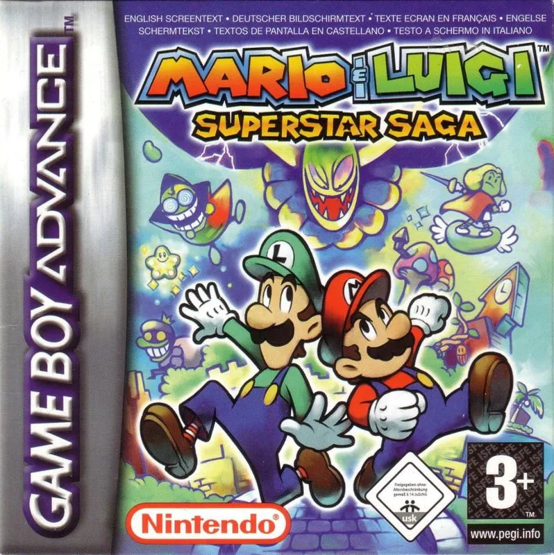 Europe box art for Mario & Luigi: Superstar Saga